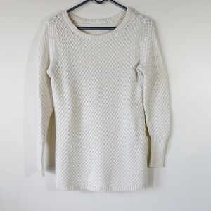 Athleta Basket Weave Winter White Sweater Size Small